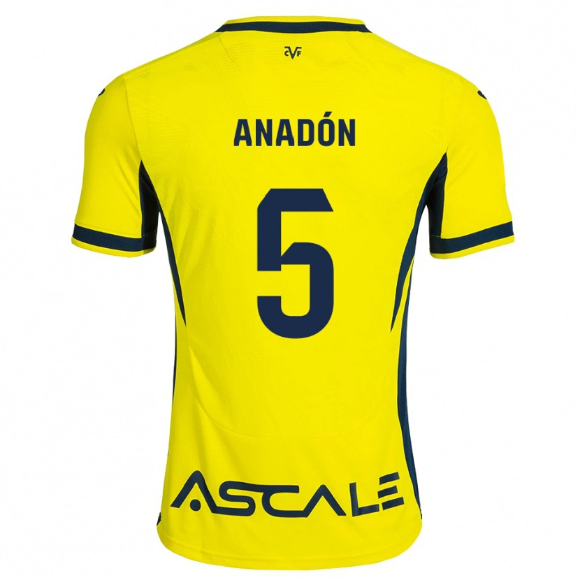 Danxen Dětské Guillermo Anadón #5 Žlutá Černá Červená Domů Hráčské Dresy 2026/27 Dres