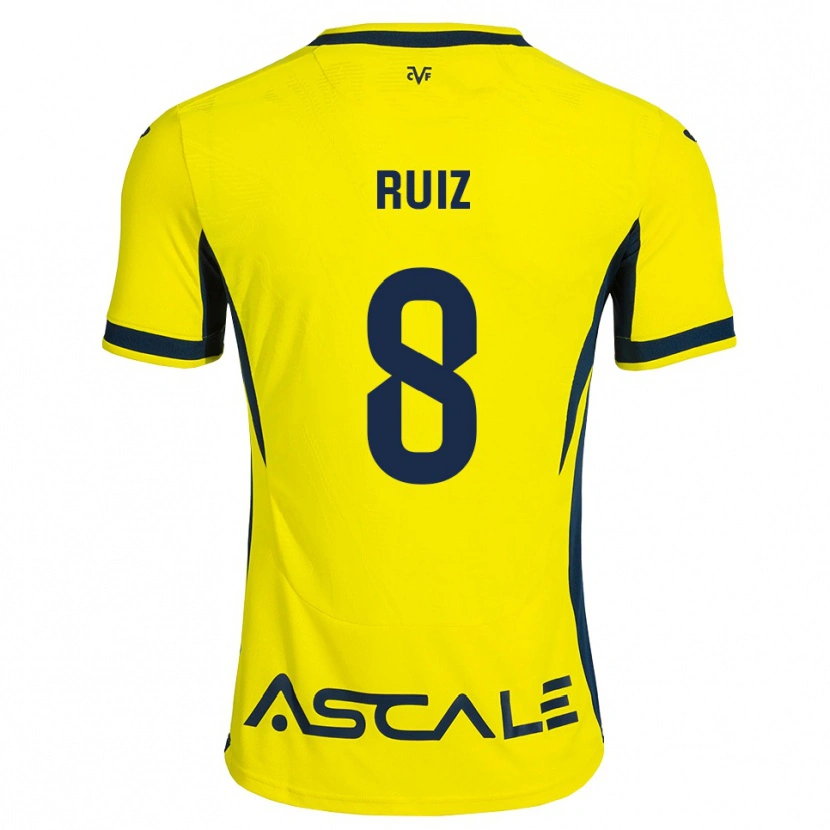 Danxen Dětské Adri Ruiz #8 Žlutá Černá Červená Domů Hráčské Dresy 2026/27 Dres