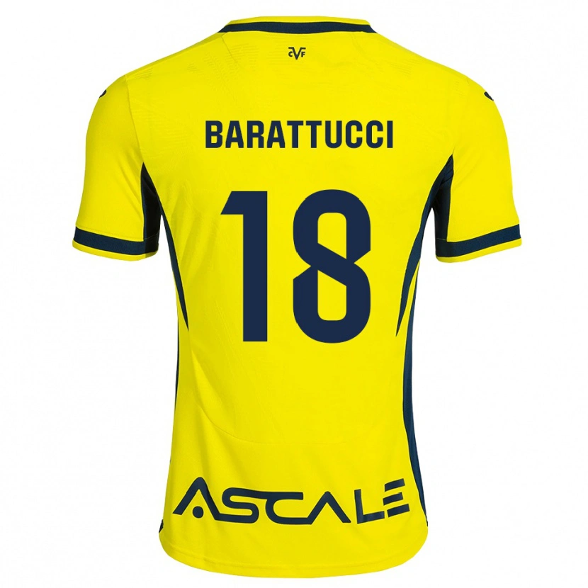 Danxen Dětské Nico Barattucci #18 Žlutá Černá Červená Domů Hráčské Dresy 2026/27 Dres