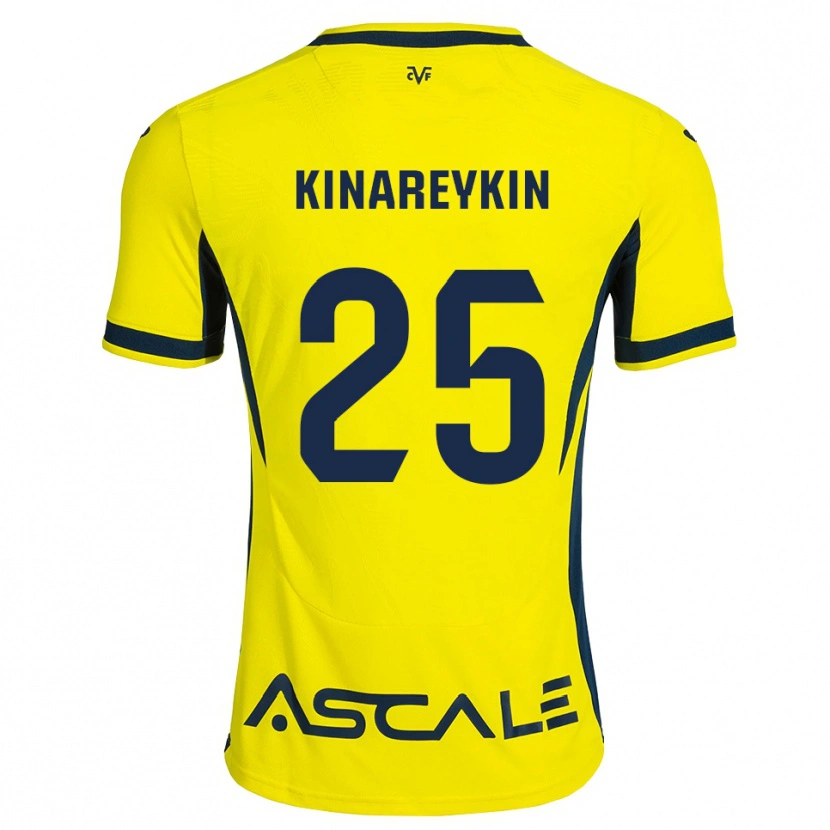 Danxen Dětské Yakiv Kinareykin #25 Žlutá Černá Červená Domů Hráčské Dresy 2026/27 Dres
