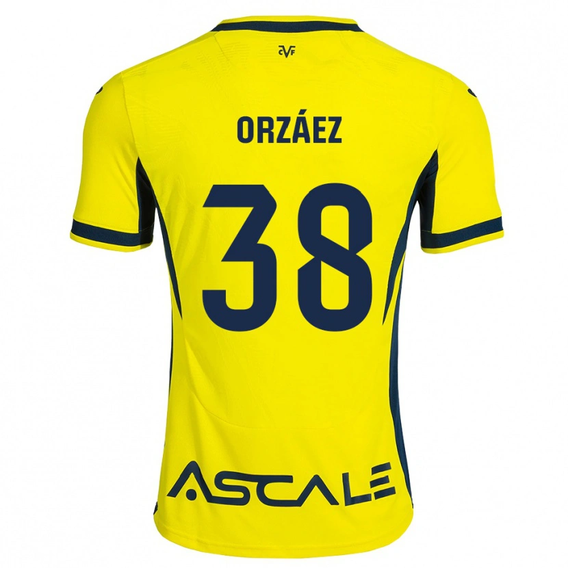 Danxen Dětské Sergio Orzáez #38 Žlutá Černá Červená Domů Hráčské Dresy 2026/27 Dres