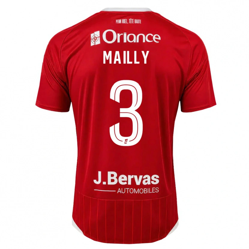 Danxen Dětské Evan Mailly #3 Bílá Červená Domů Hráčské Dresy 2026/27 Dres