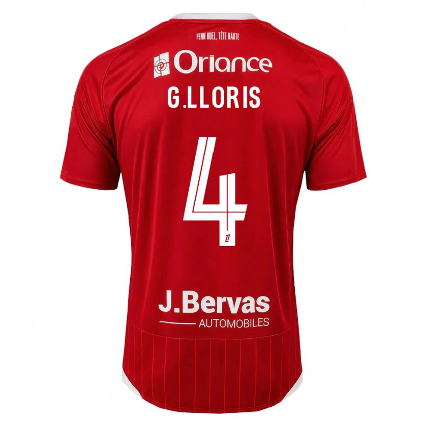 Danxen Dětské Gautier Lloris #4 Bílá Červená Domů Hráčské Dresy 2026/27 Dres