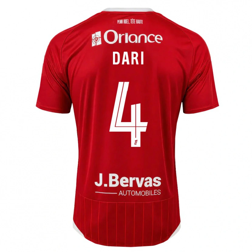 Danxen Dětské Achraf Dari #4 Bílá Červená Domů Hráčské Dresy 2026/27 Dres