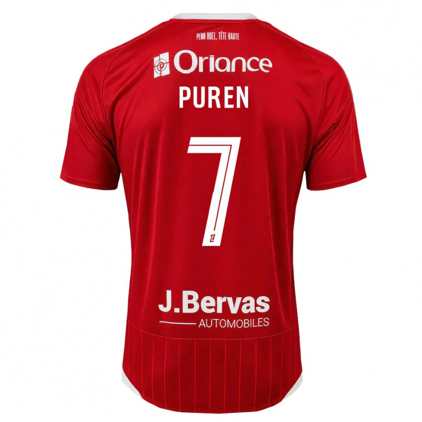 Danxen Dětské Matthieu Puren #7 Bílá Červená Domů Hráčské Dresy 2026/27 Dres