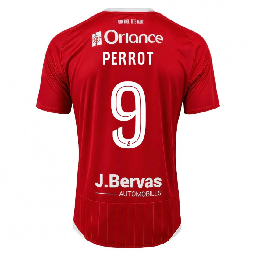 Danxen Dětské Maël Perrot #9 Bílá Červená Domů Hráčské Dresy 2026/27 Dres