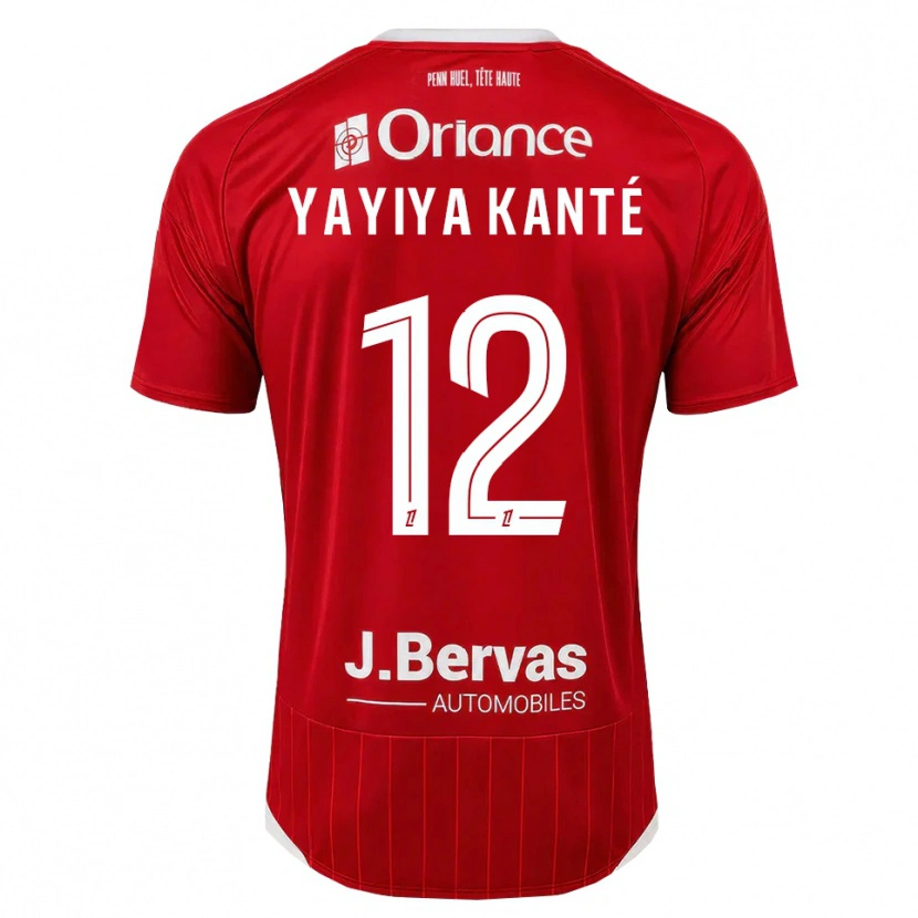 Danxen Dětské Ibrahim Yayiya Kanté #12 Bílá Červená Domů Hráčské Dresy 2026/27 Dres