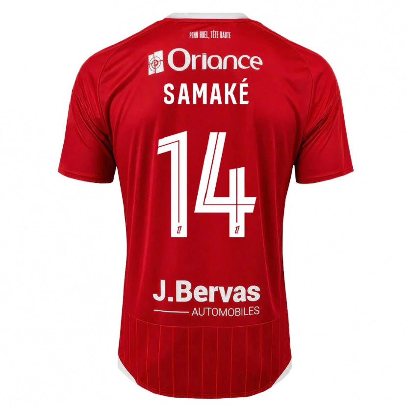 Danxen Dětské Abdoul Samaké #14 Bílá Červená Domů Hráčské Dresy 2026/27 Dres