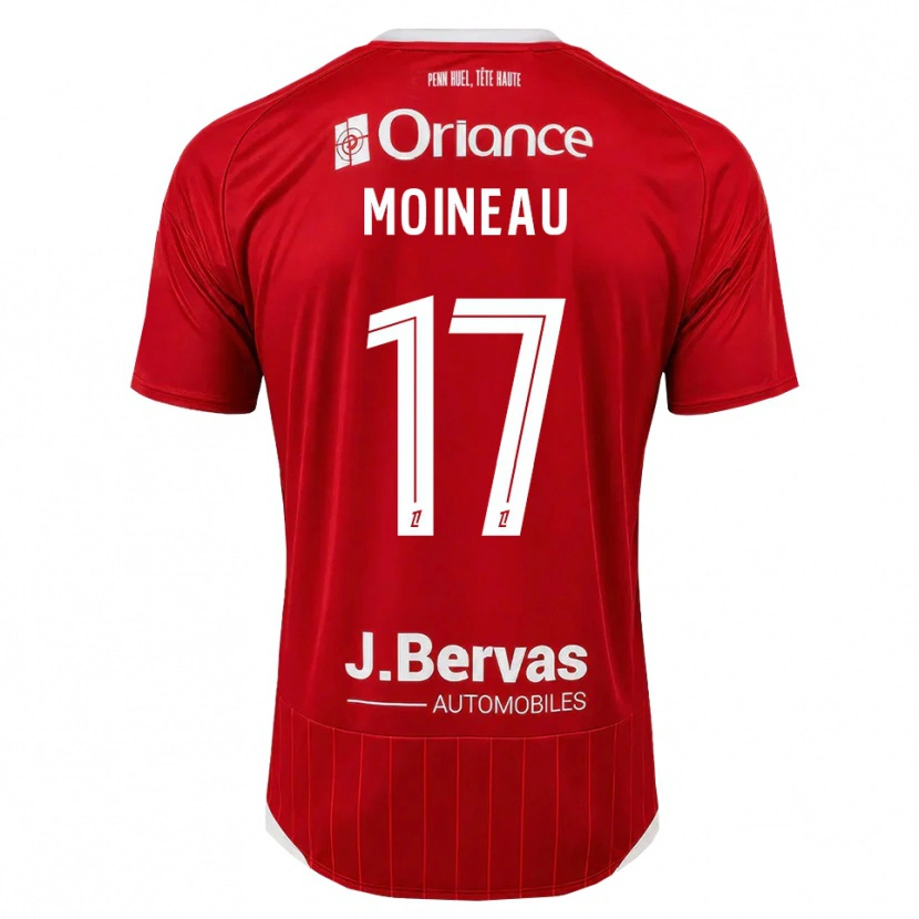 Danxen Dětské Nathan Moineau #17 Bílá Červená Domů Hráčské Dresy 2026/27 Dres