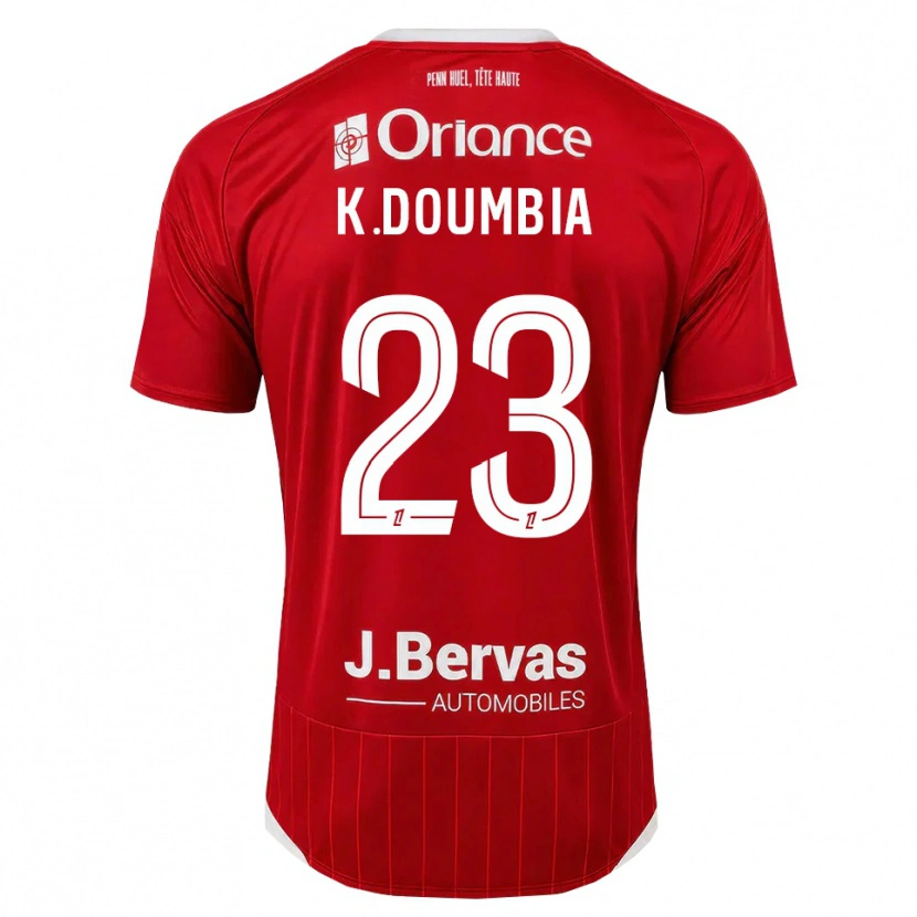 Danxen Dětské Kamory Doumbia #23 Bílá Červená Domů Hráčské Dresy 2026/27 Dres