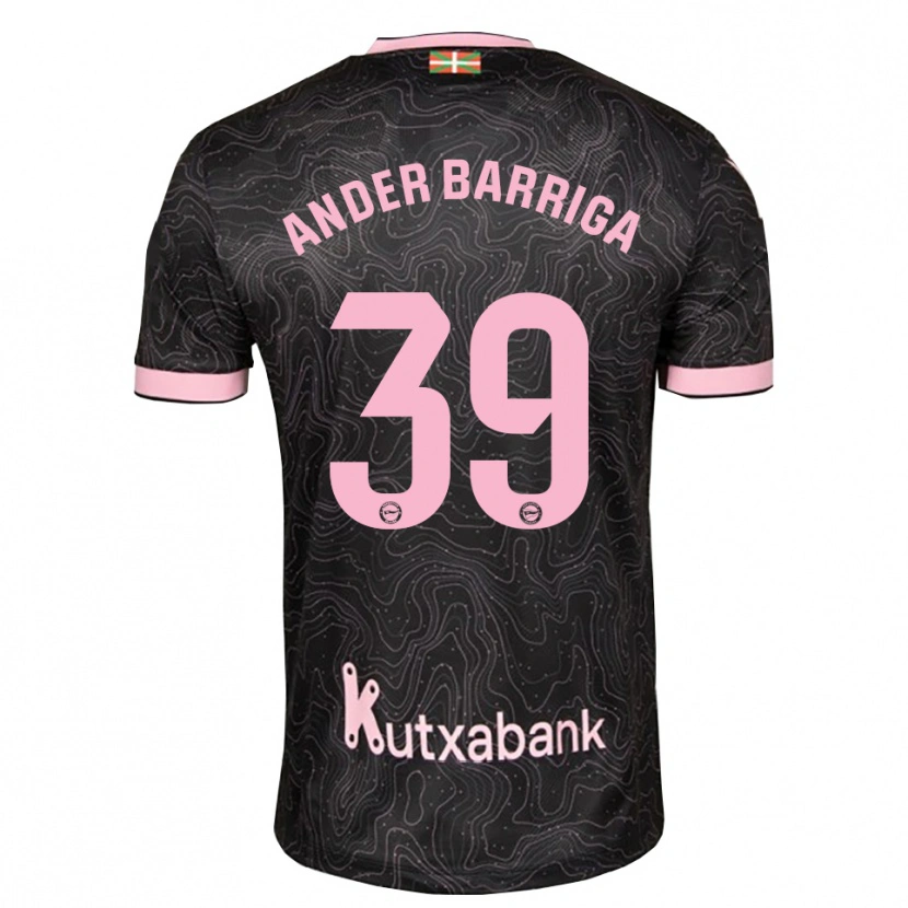 Danxen Dětské Jon Ander Barriga #39 Černá Růžová Daleko Hráčské Dresy 2026/27 Dres