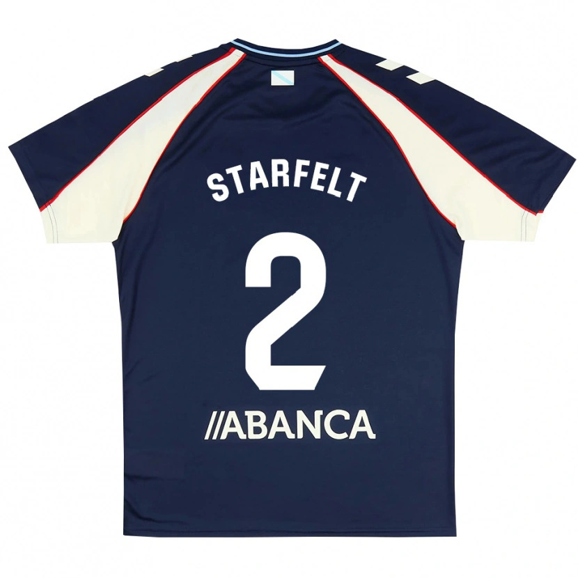 Danxen Dětské Carl Starfelt #2 Královská Modř Červená Bílá Daleko Hráčské Dresy 2026/27 Dres