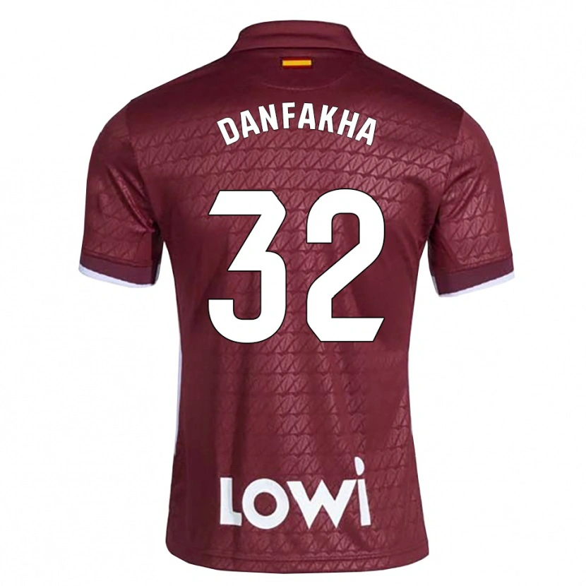 Danxen Dětské Ibrahima Danfakha #32 Tmavě Červená Bílá Daleko Hráčské Dresy 2026/27 Dres