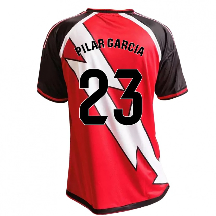 Danxen Dětské María Pilar García Villalba #23 Červená Černá Bílá Daleko Hráčské Dresy 2026/27 Dres