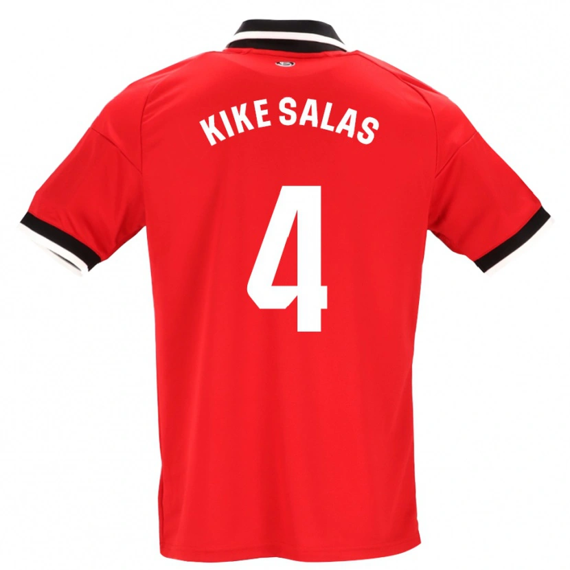 Danxen Dětské Kike Salas #4 Černá Bílá Červená Daleko Hráčské Dresy 2026/27 Dres