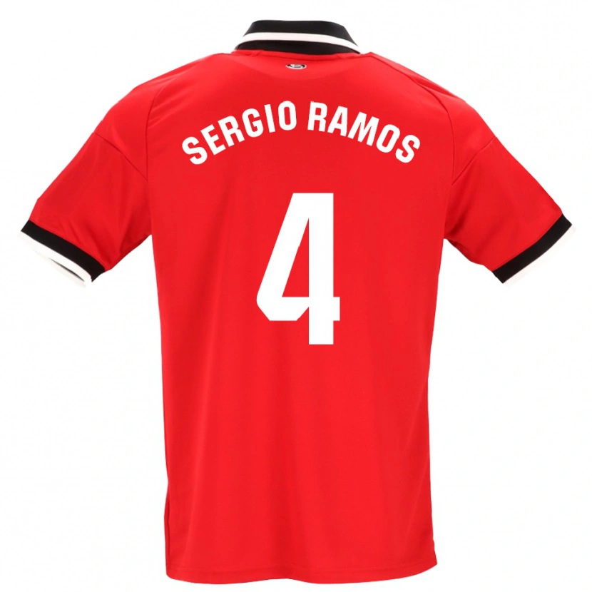 Danxen Dětské Sergio Ramos #4 Černá Bílá Červená Daleko Hráčské Dresy 2026/27 Dres