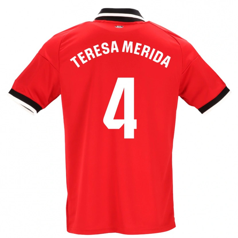 Danxen Dětské Teresa Merida #4 Černá Bílá Červená Daleko Hráčské Dresy 2026/27 Dres