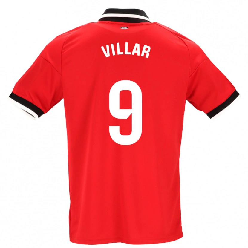 Danxen Dětské Iker Villar #9 Černá Bílá Červená Daleko Hráčské Dresy 2026/27 Dres