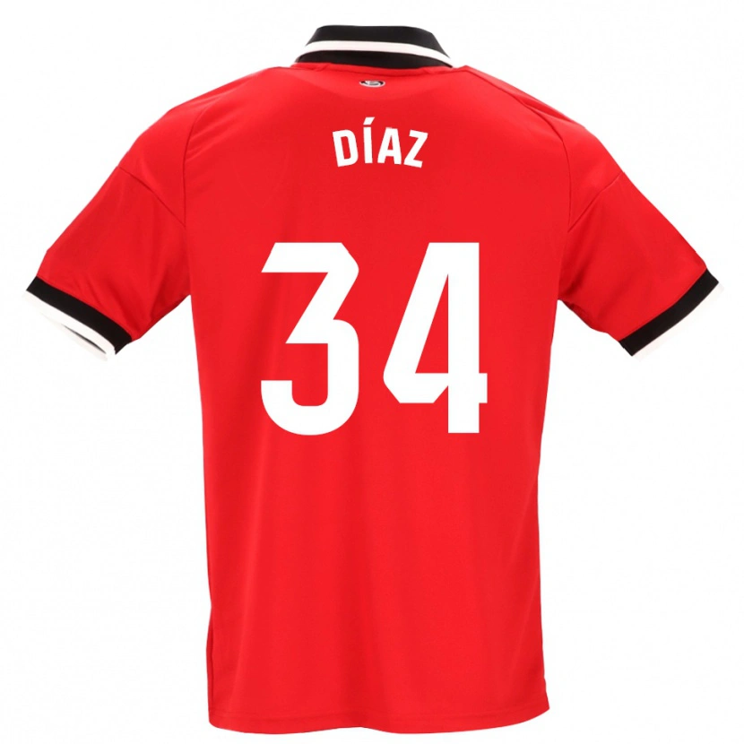 Danxen Dětské Mario Díaz #34 Černá Bílá Červená Daleko Hráčské Dresy 2026/27 Dres