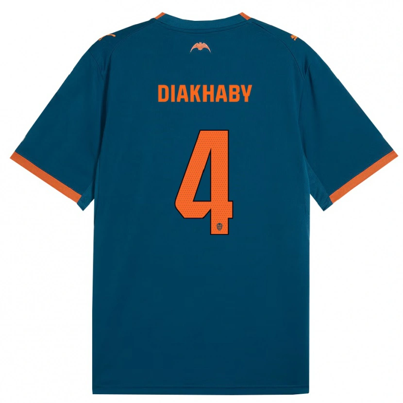 Danxen Dětské Mouctar Diakhaby #4 Ocelově Modrá Oranžová Daleko Hráčské Dresy 2026/27 Dres