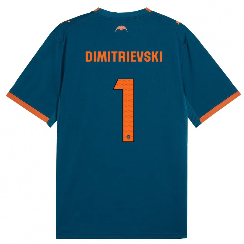 Danxen Dětské Stole Dimitrievski #1 Ocelově Modrá Oranžová Daleko Hráčské Dresy 2026/27 Dres