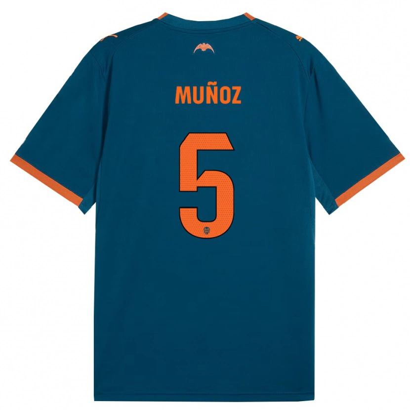 Danxen Dětské Iván Muñoz #5 Ocelově Modrá Oranžová Daleko Hráčské Dresy 2026/27 Dres