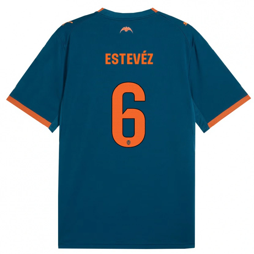 Danxen Dětské Alejandro Estevéz #6 Ocelově Modrá Oranžová Daleko Hráčské Dresy 2026/27 Dres