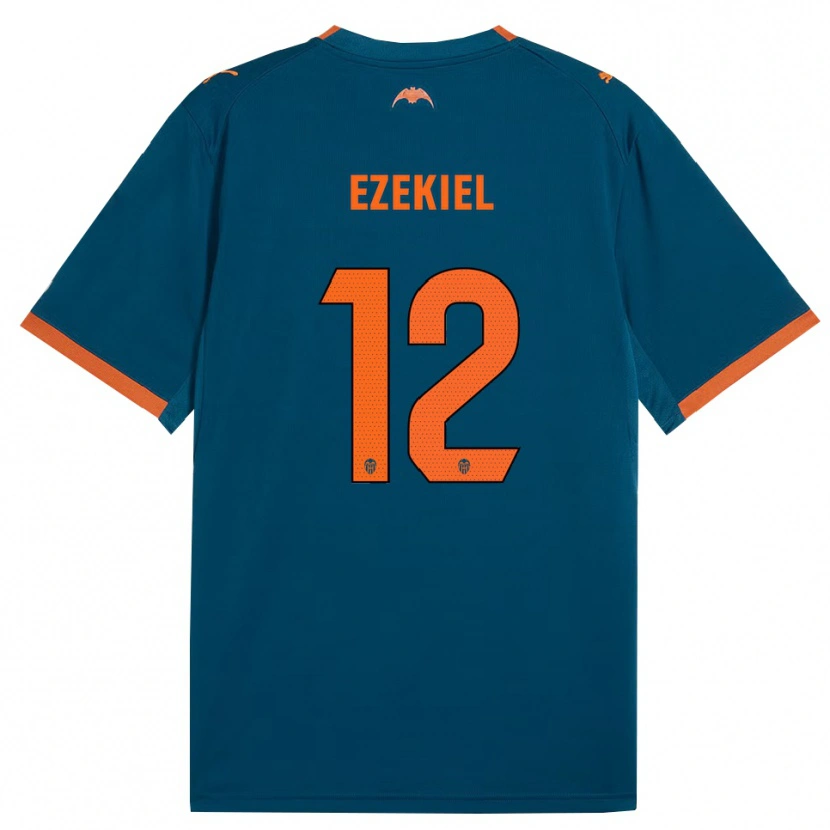 Danxen Dětské Ezekiel Montunrayo #12 Ocelově Modrá Oranžová Daleko Hráčské Dresy 2026/27 Dres