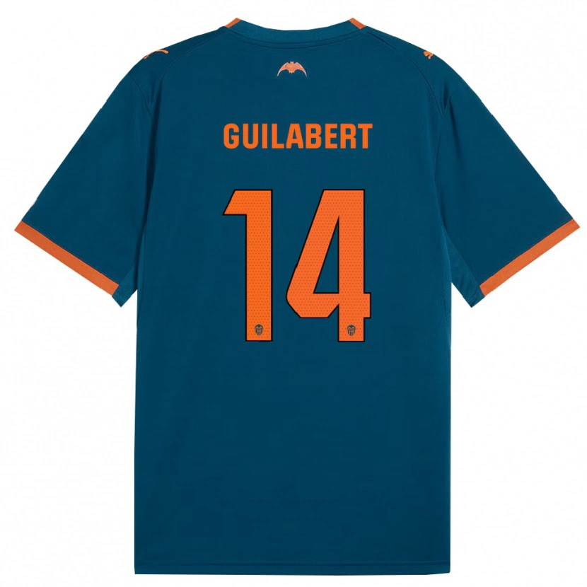 Danxen Dětské Mario Guilabert #14 Ocelově Modrá Oranžová Daleko Hráčské Dresy 2026/27 Dres
