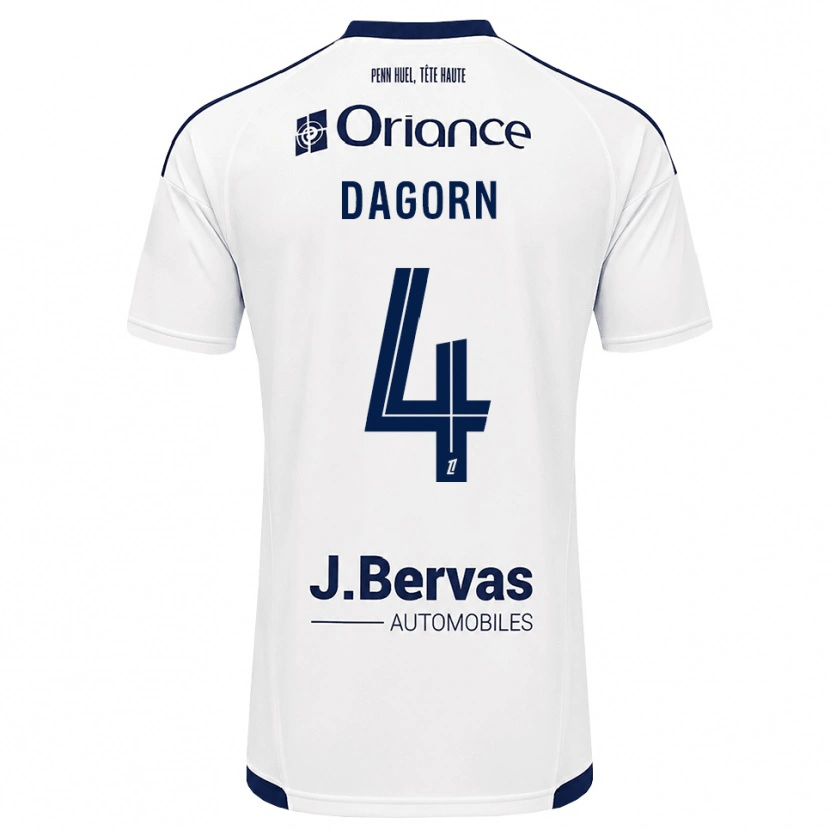 Danxen Dětské Maxime Dagorn #4 Tmavě Modrá Bílá Daleko Hráčské Dresy 2026/27 Dres
