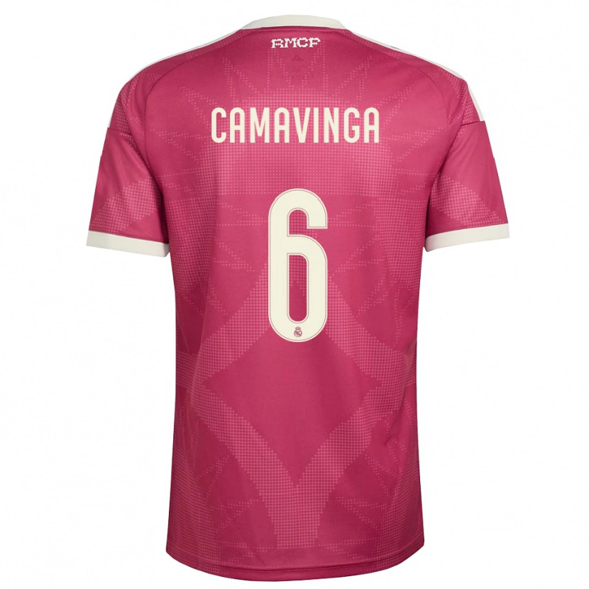 Danxen Dětské Eduardo Camavinga #6 Světle Fialově Červená Bílá Třetí Hráčské Dresy 2026/27 Dres