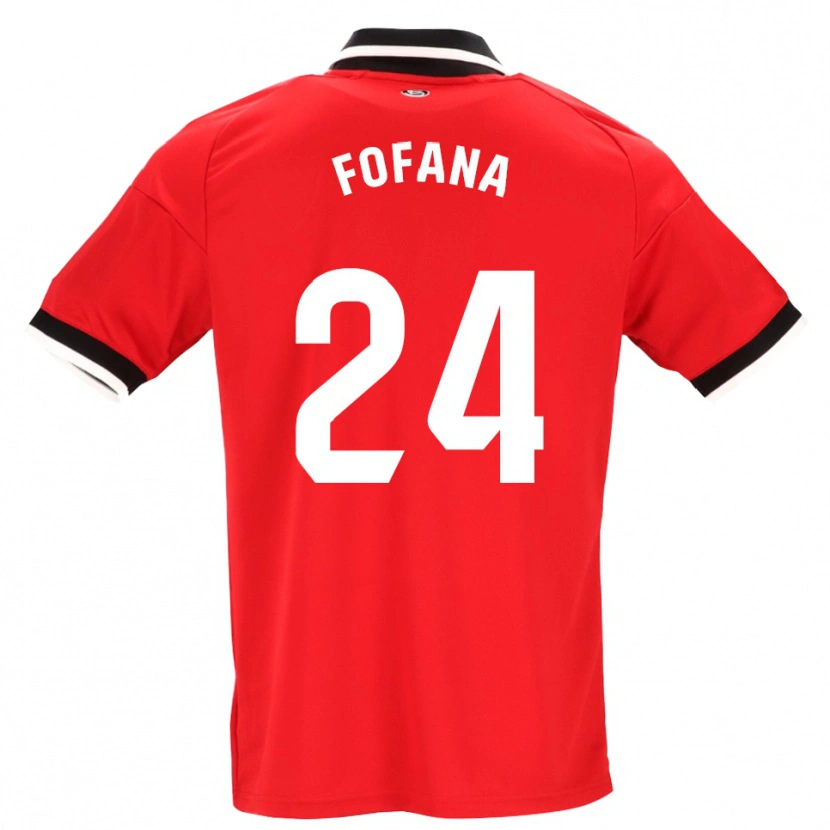 Danxen Dětské Youssouf Fofana #24 Černá Bílá Červená Daleko Hráčské Dresy 2026/27 Dres