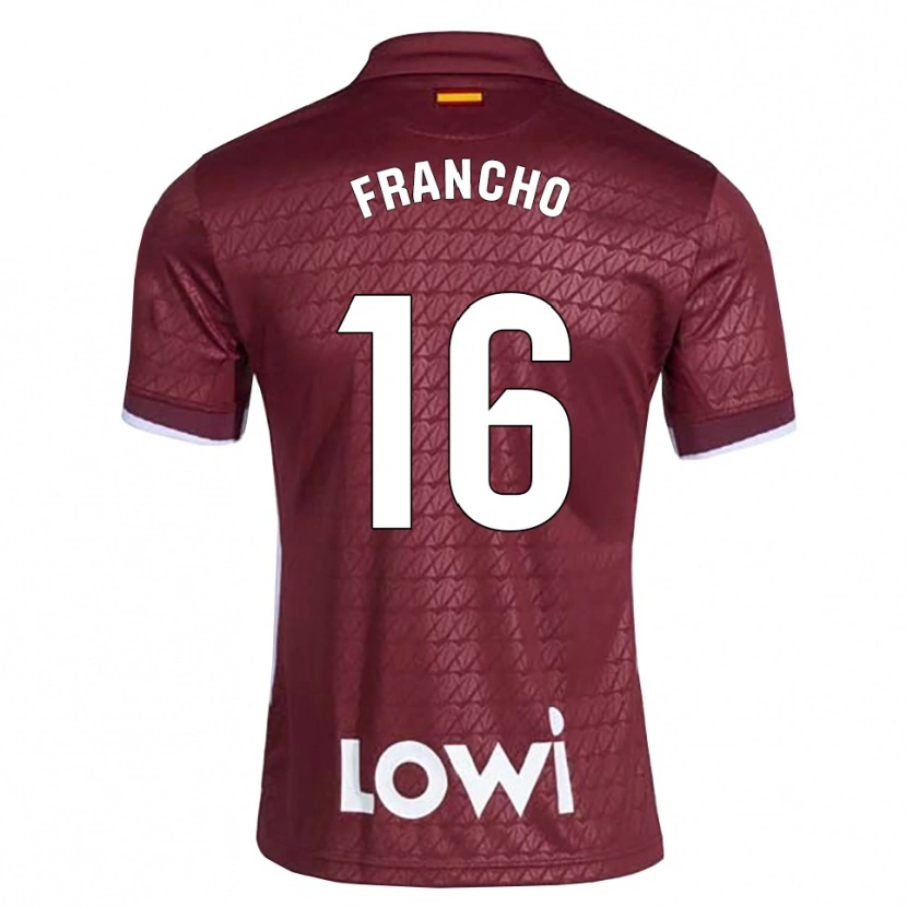 Danxen Dětské Francho Serrano #16 Tmavě Červená Bílá Daleko Hráčské Dresy 2026/27 Dres
