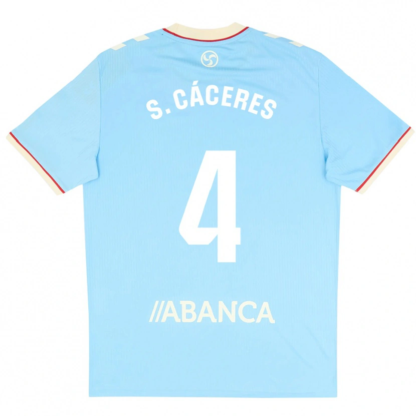 Danxen Pánské Sebastián Cáceres #4 Nebesky Modrá Bílá Červená Domů Hráčské Dresy 2026/27 Dres