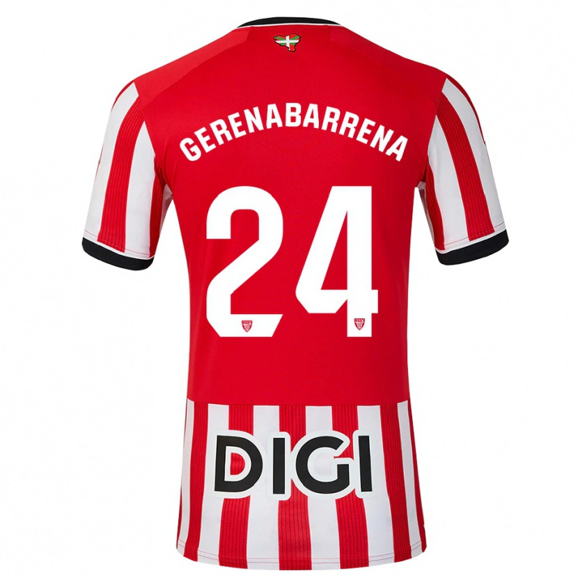 Danxen Pánské Beñat Gerenabarrena #24 Červená Černá Bílá Domů Hráčské Dresy 2026/27 Dres