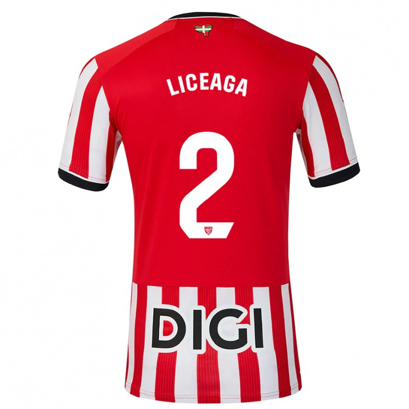 Danxen Pánské Urko Liceaga #2 Červená Černá Bílá Domů Hráčské Dresy 2026/27 Dres
