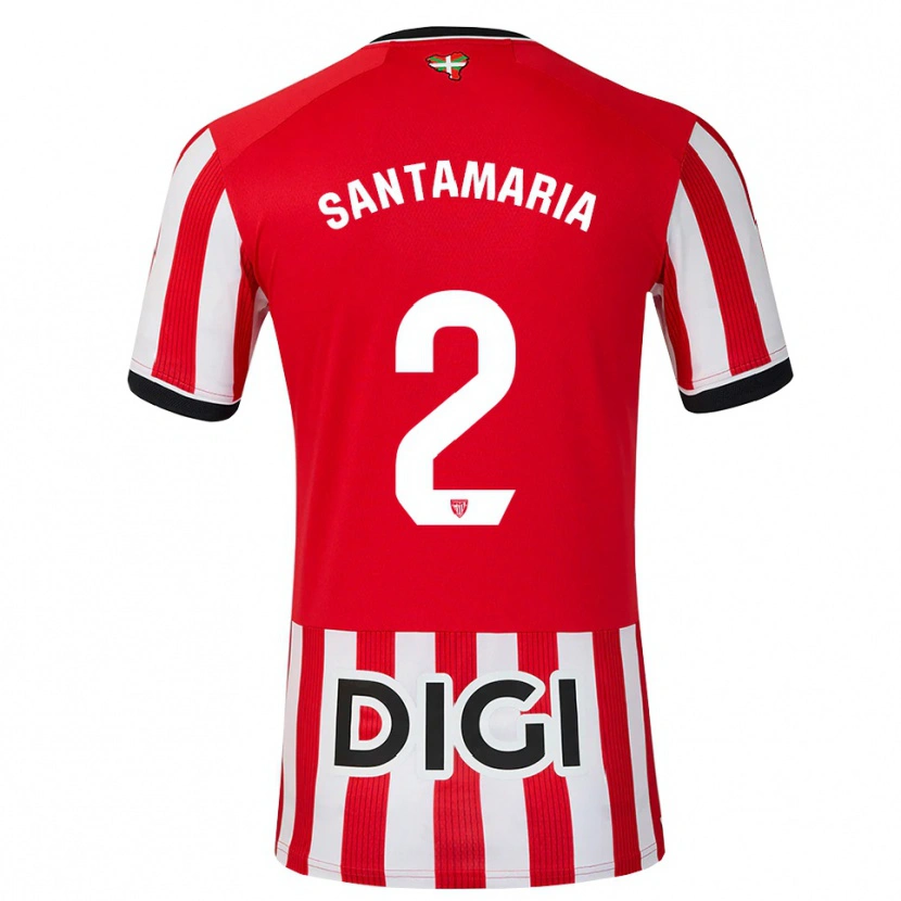 Danxen Pánské Unai Santamaría #2 Červená Černá Bílá Domů Hráčské Dresy 2026/27 Dres