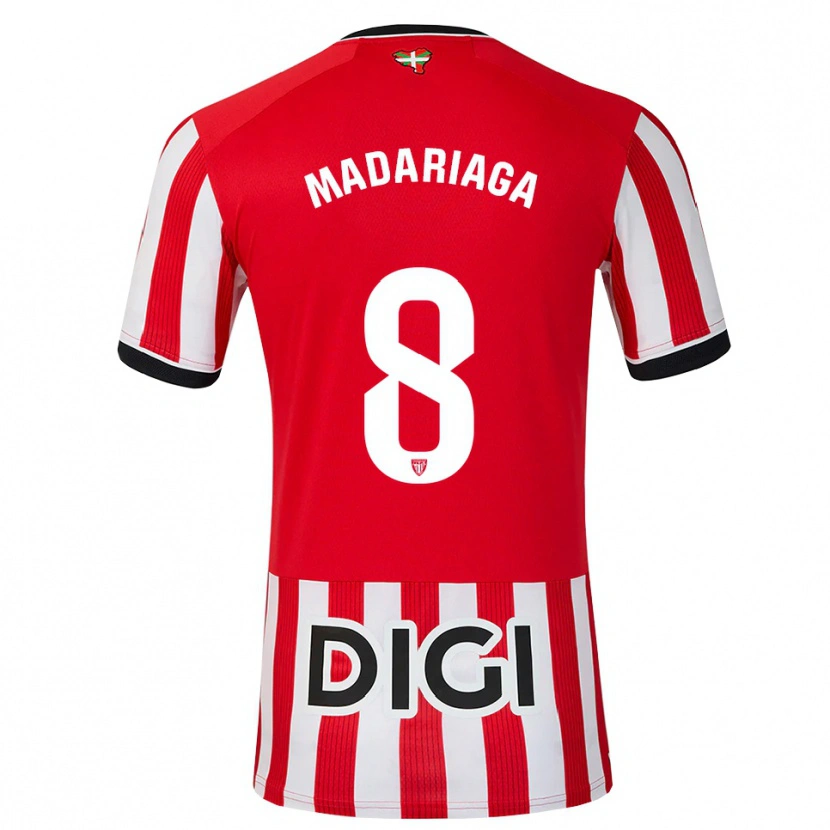 Danxen Pánské Joan Madariaga #8 Červená Černá Bílá Domů Hráčské Dresy 2026/27 Dres