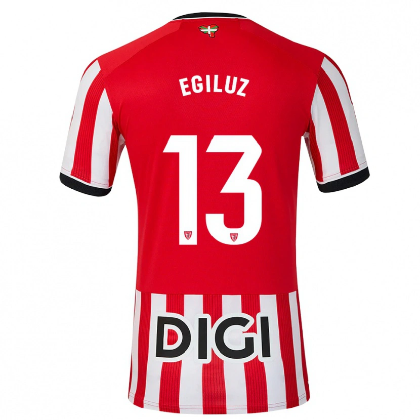 Danxen Pánské Unai Egiluz #13 Červená Černá Bílá Domů Hráčské Dresy 2026/27 Dres
