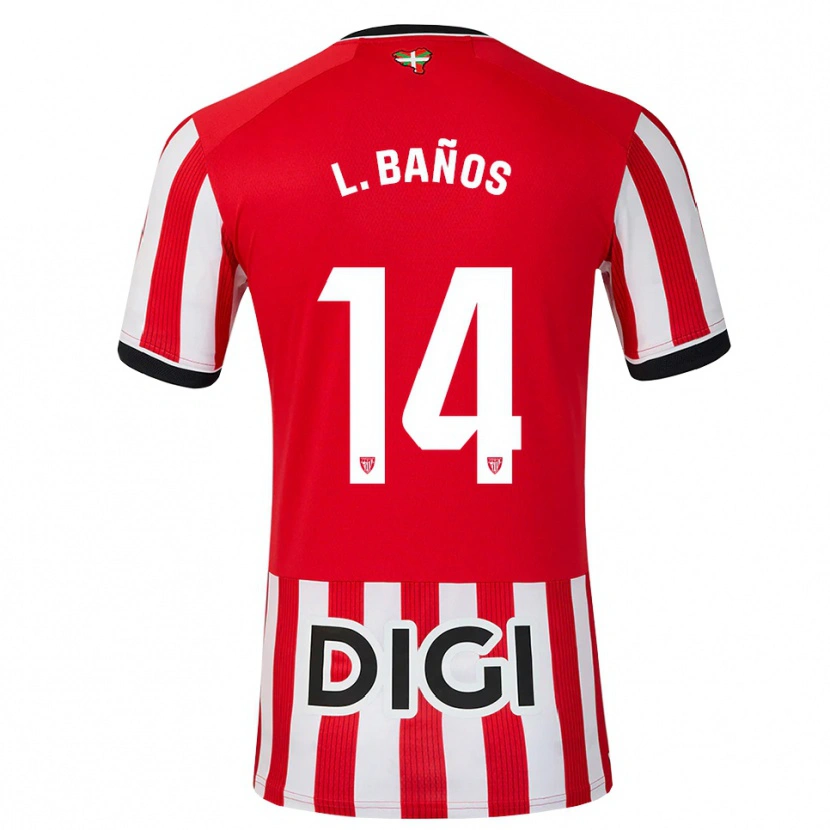 Danxen Pánské Leire Baños Indakoetxea #14 Červená Černá Bílá Domů Hráčské Dresy 2026/27 Dres