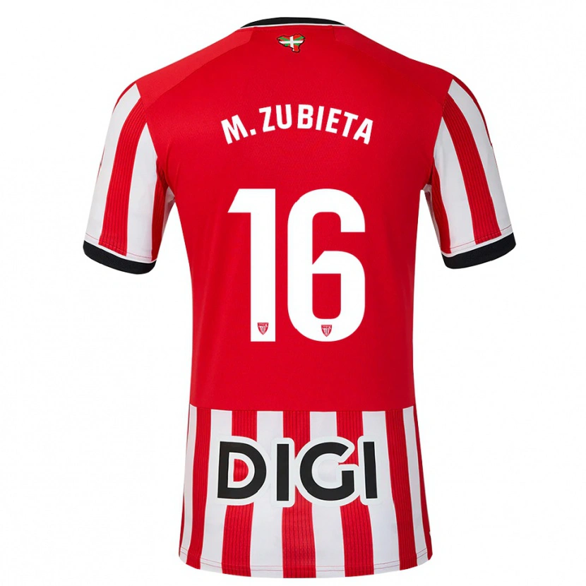 Danxen Pánské Maite Zubieta Aranbarri #16 Červená Černá Bílá Domů Hráčské Dresy 2026/27 Dres