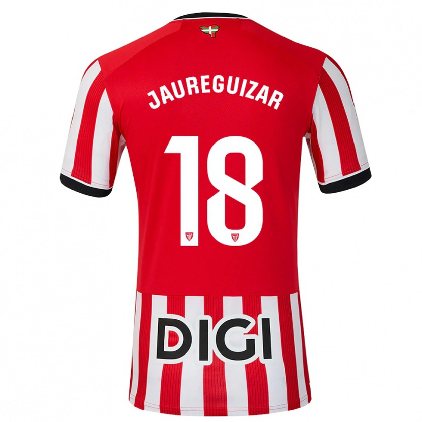 Danxen Pánské Mikel Jauregizar #18 Červená Černá Bílá Domů Hráčské Dresy 2026/27 Dres