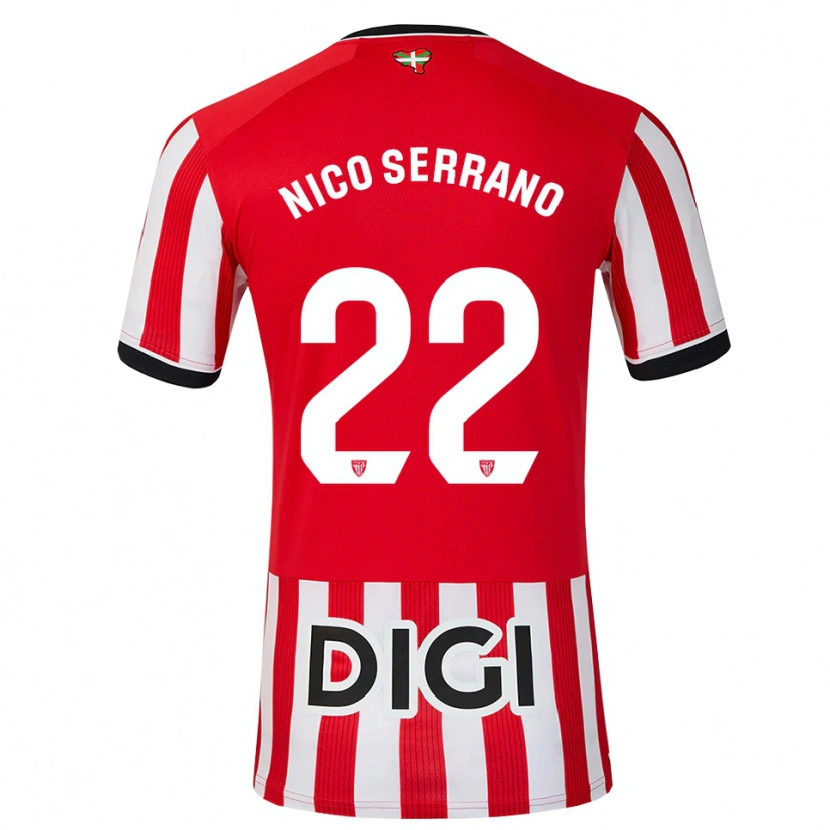 Danxen Pánské Nico Serrano #22 Červená Černá Bílá Domů Hráčské Dresy 2026/27 Dres