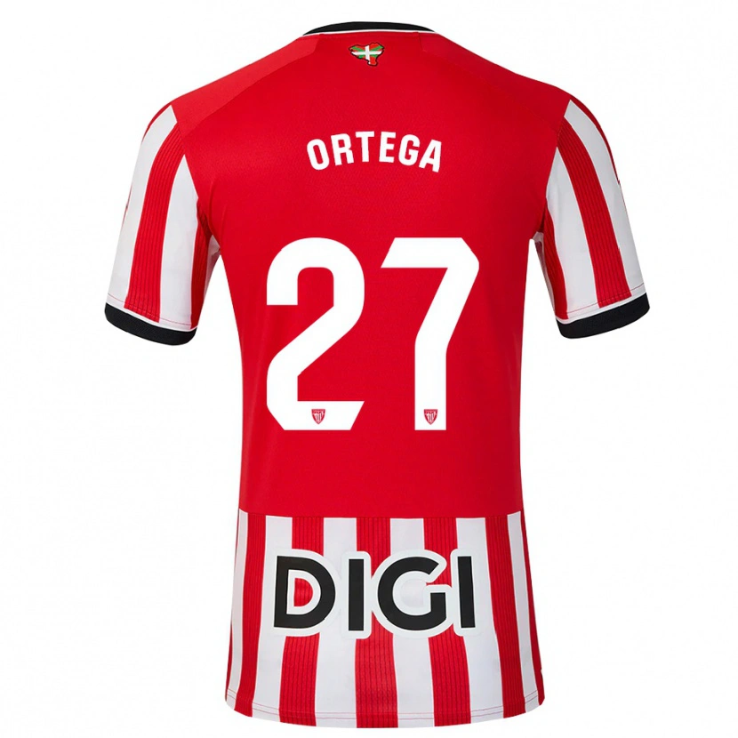 Danxen Pánské Sara Ortega #27 Červená Černá Bílá Domů Hráčské Dresy 2026/27 Dres