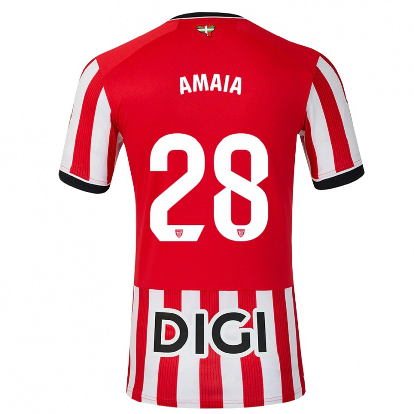 Danxen Pánské Amaia Martinez De La Peña #28 Červená Černá Bílá Domů Hráčské Dresy 2026/27 Dres