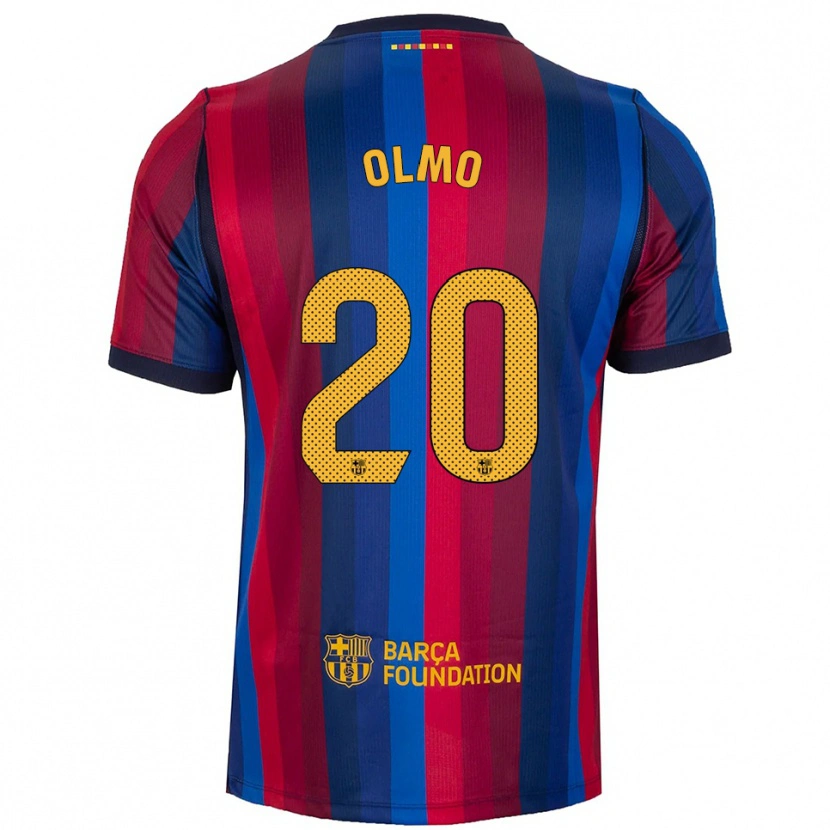 Danxen Pánské Dani Olmo #20 Královská Modř Červená Žlutá Domů Hráčské Dresy 2026/27 Dres