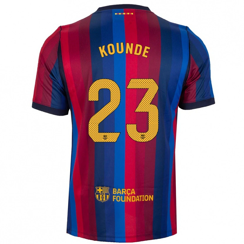Danxen Pánské Jules Koundé #23 Královská Modř Červená Žlutá Domů Hráčské Dresy 2026/27 Dres