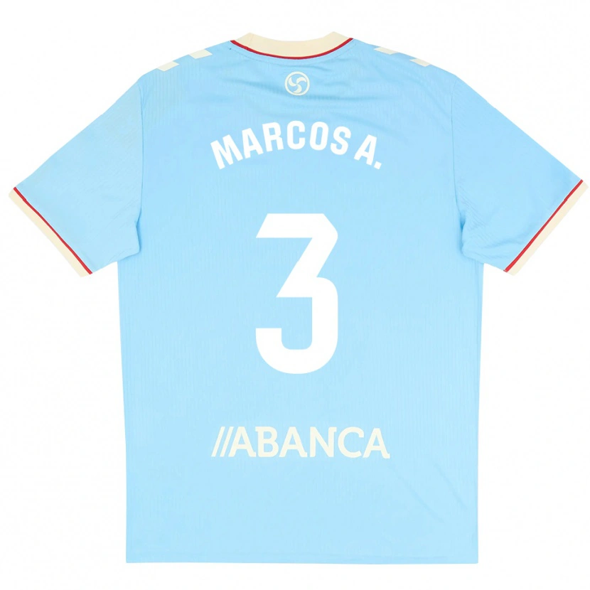 Danxen Pánské Marcos Alonso #3 Nebesky Modrá Bílá Červená Domů Hráčské Dresy 2026/27 Dres