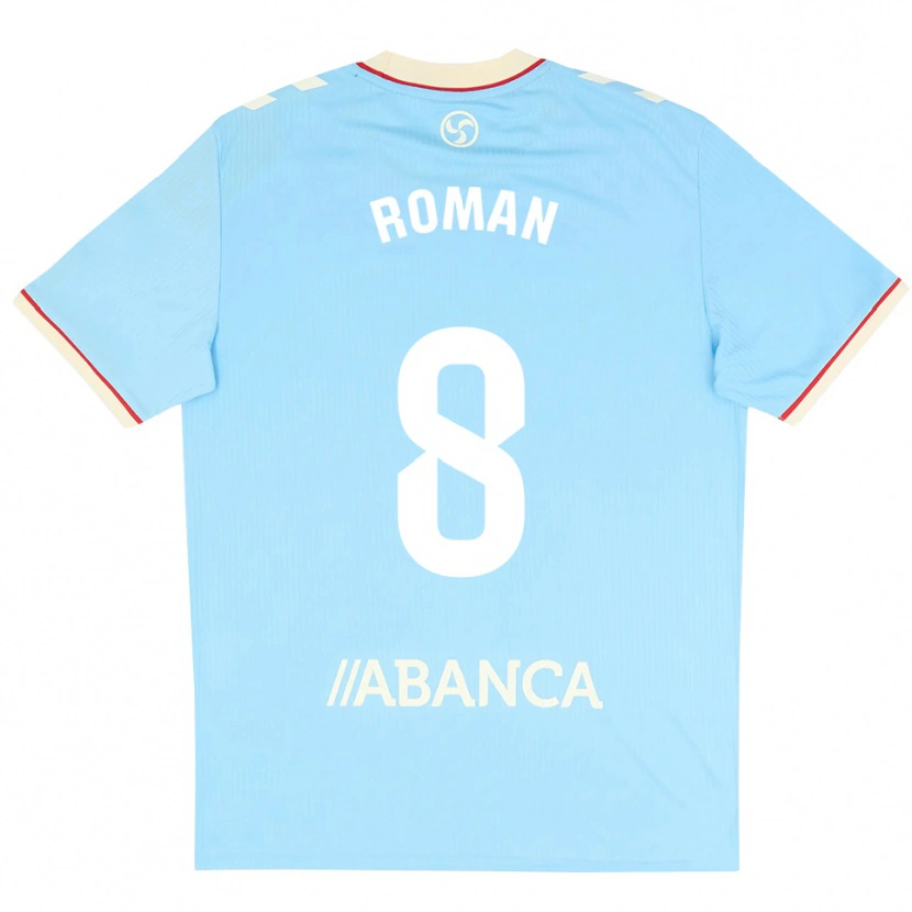 Danxen Pánské Miguel Román #8 Nebesky Modrá Bílá Červená Domů Hráčské Dresy 2026/27 Dres