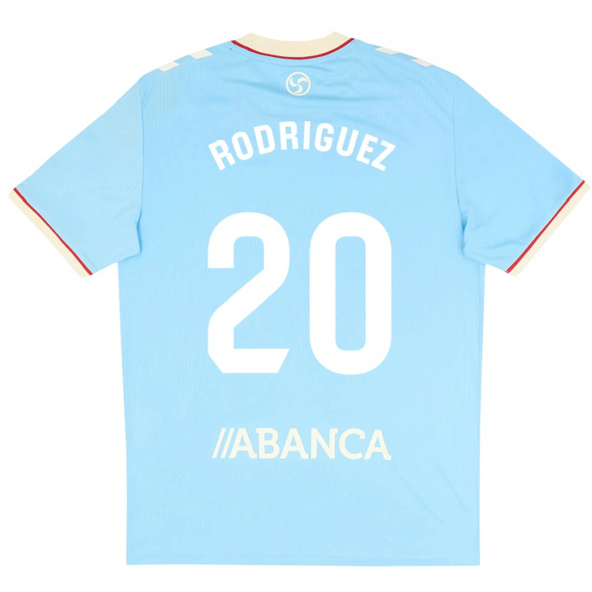 Danxen Pánské Javi Rodríguez #20 Nebesky Modrá Bílá Červená Domů Hráčské Dresy 2026/27 Dres